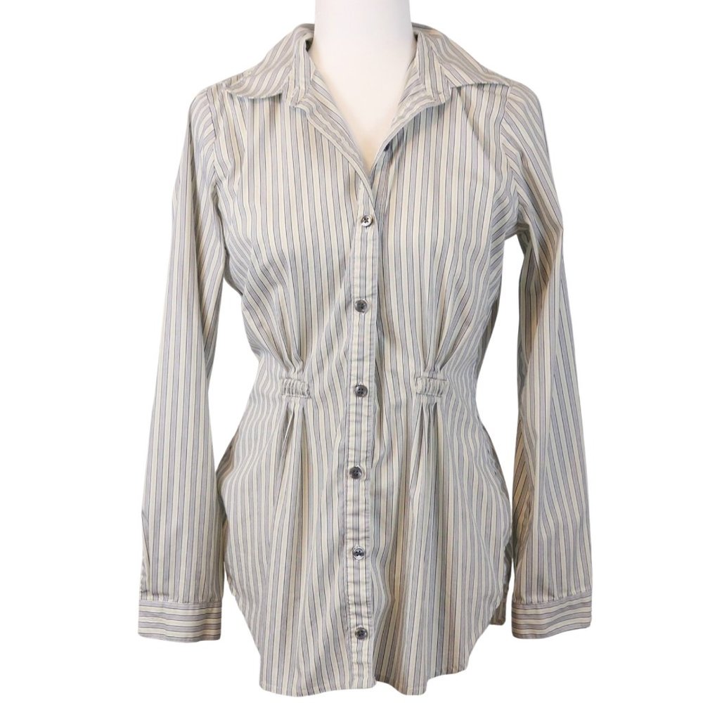 CAbi Fitted Pinstripe Button-Down Shirt